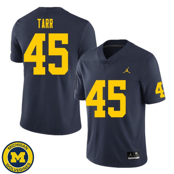 Men Michigan Wolverines #45 Greg Tarr Navy NCAA Football Jersey